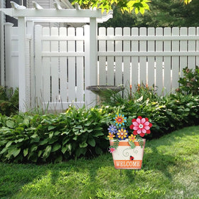 hogardeck welcome sign outdoor stake creates a warm entrance to your yard.