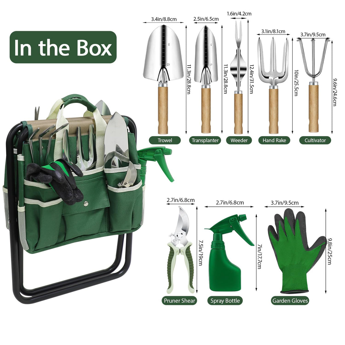 HoHaing detachable tote bag keeps tools organized during gardening.
