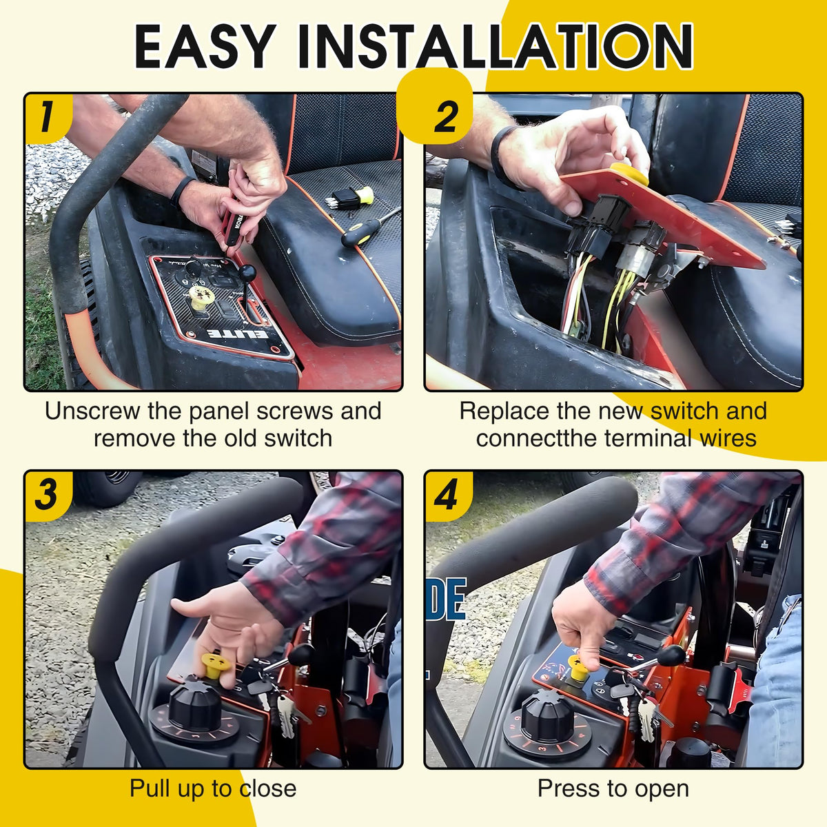 Hohean PTO Switch compatible with Bad Boy Mowers ZT Elite MZ series.