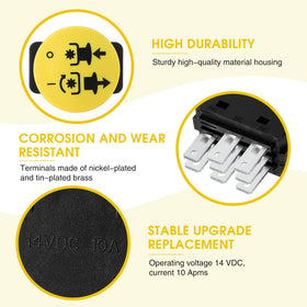 Hohean PTO Switch rugged housing with 8 terminals resists shocks.