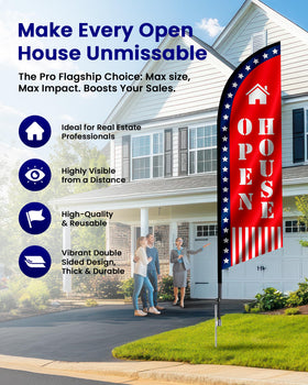 HoHpHq double-sided flag improves open house visibility from both directions