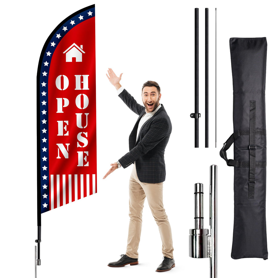 HoHpHq open house flagpole assembly for quick outdoor setup and visibility