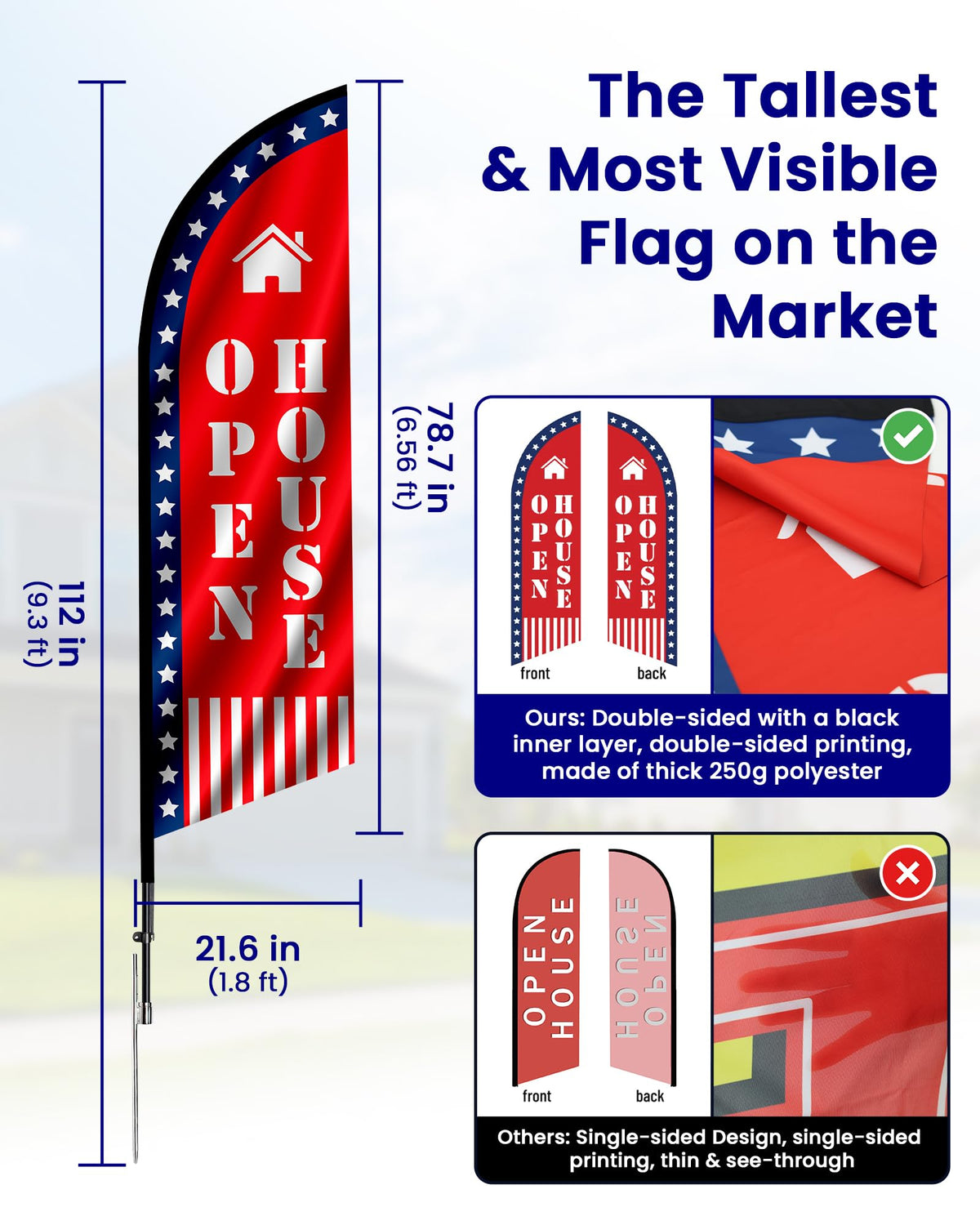 HoHpHq heavy-duty ground stake provides wind-stable support outdoors
