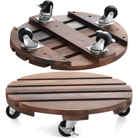 HOHY 12-inch plant caddy with rolling base for easy pot movement