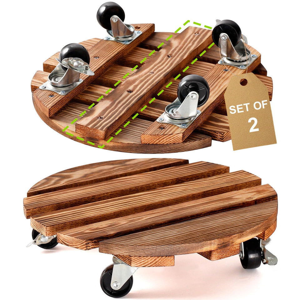 HOHY plant caddy with 12inch wheels for easy pot relocation indoors and outdoors
