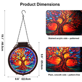 Hoikwo stained acrylic suncatcher mimics glass with vibrant light.