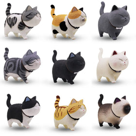 HOINCO 9-pcs miniature cat figures for desk and shelf decor