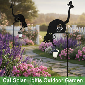 Hokfirm waterproof cat yard stake endures wind and rain while decorating outdoors