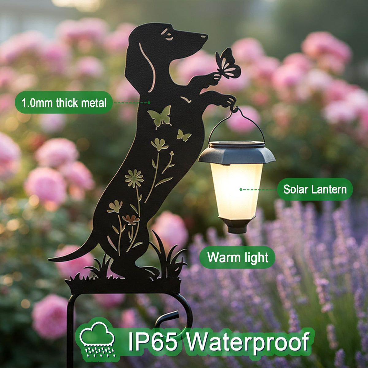 Hokfirm Dachshund garden silhouette decor enhances yard with inviting ambience