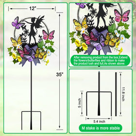 Hokfirm decorative stake with butterflies and soft lights for patios.