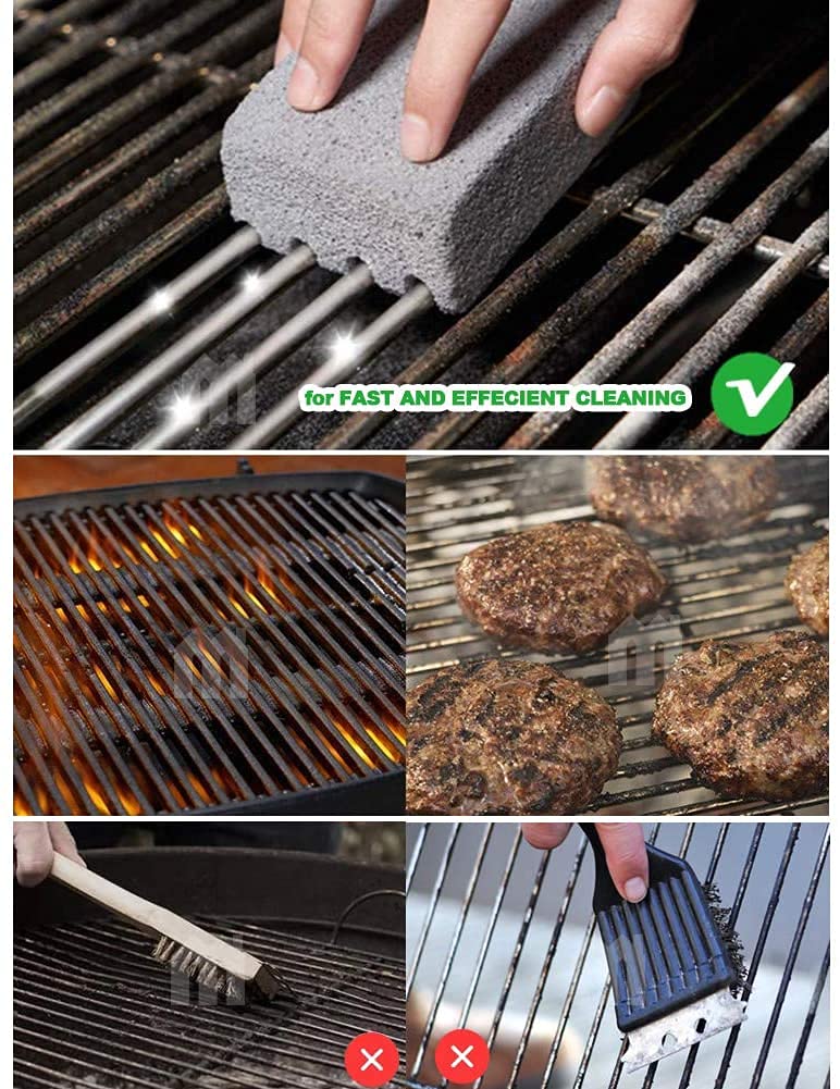 Hokilands clean-brick stone for grill demonstrates durable stain removal capability.
