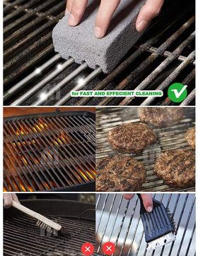 Hokilands clean-brick stone for grill demonstrates durable stain removal capability.