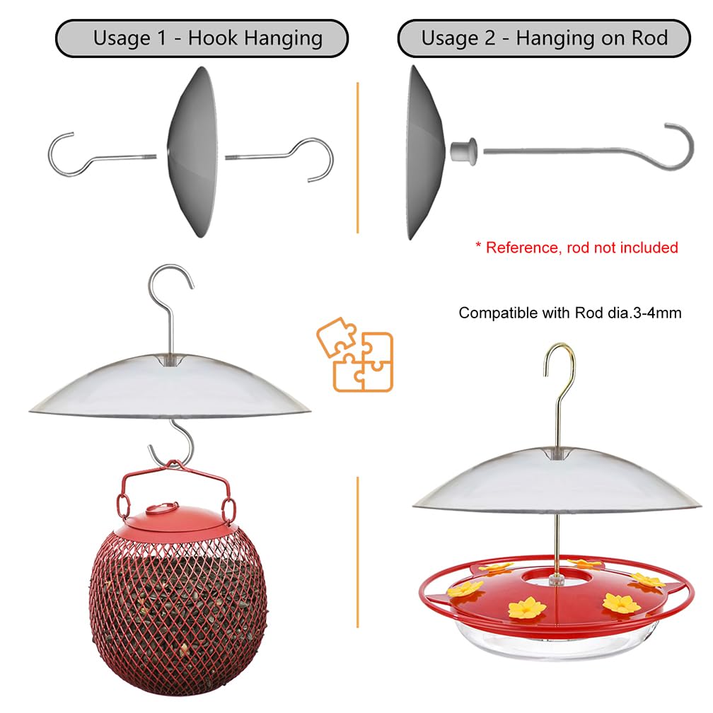 HOLAHOMA protective bird feeder dome preserves seeds and keeps feeding area neat