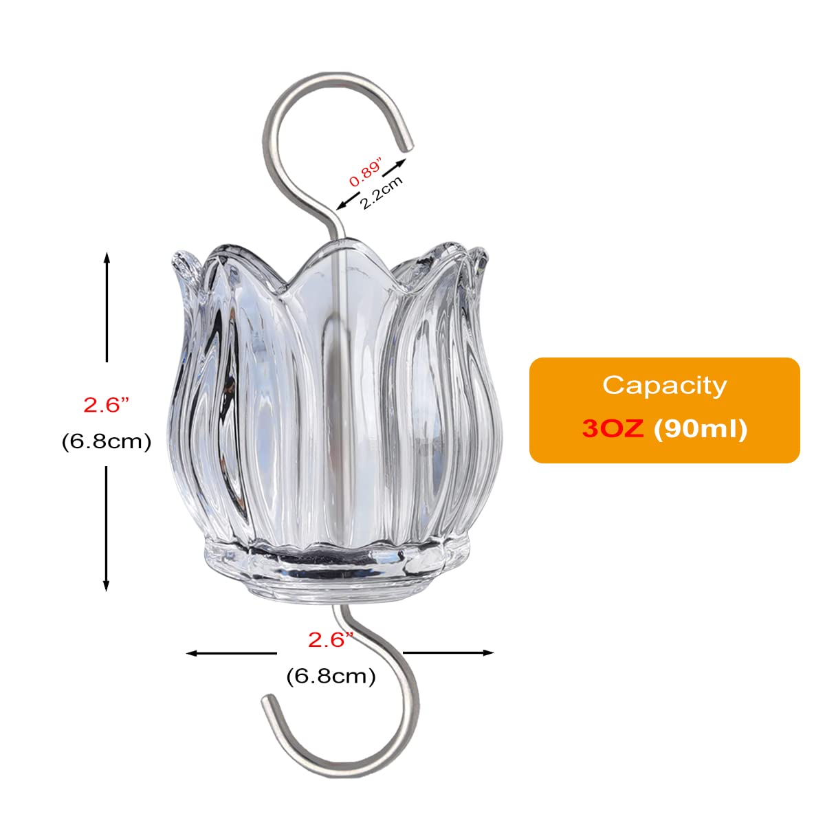 HOLAHOMA glass ant moat provides transparent nectar view for quick refills.