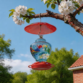 HOLAHOMA clear plastic maintains feeder dryness by shielding from moisture.