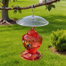 HOLAHOMA compact weather guard keeps feeders dry and ready to refill