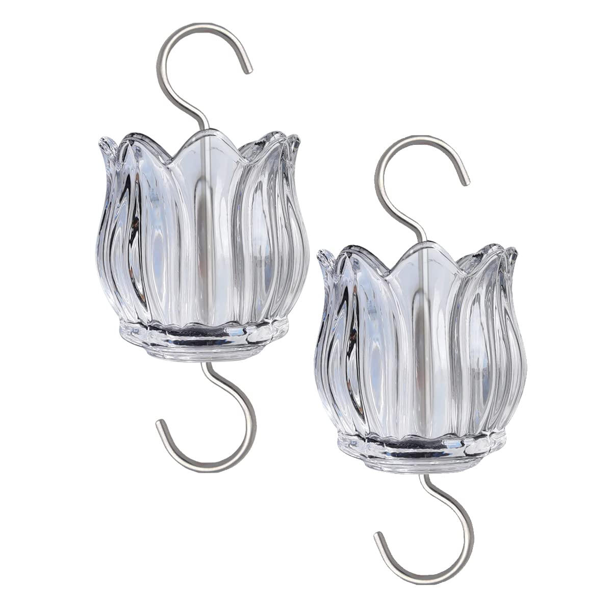 HOLAHOMA glass ant moat with tulip design protects nectar from ants.