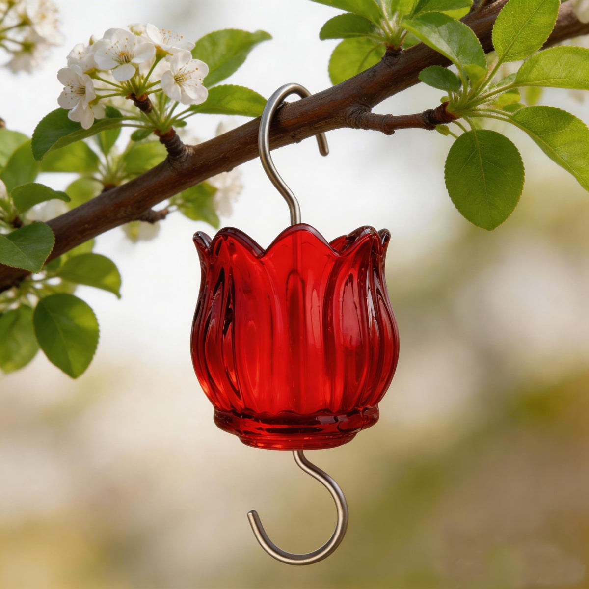 HOLAHOMA tulip flower design ant moat adds garden decoration while guarding nectar.