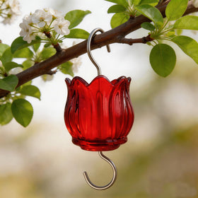 HOLAHOMA tulip flower design ant moat adds garden decoration while guarding nectar.