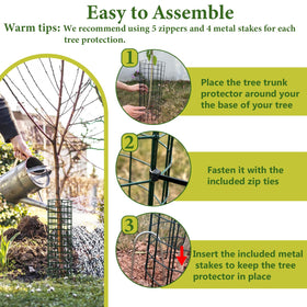HOLANHING trunk guards protect saplings from deer and rodents in outdoor settings.
