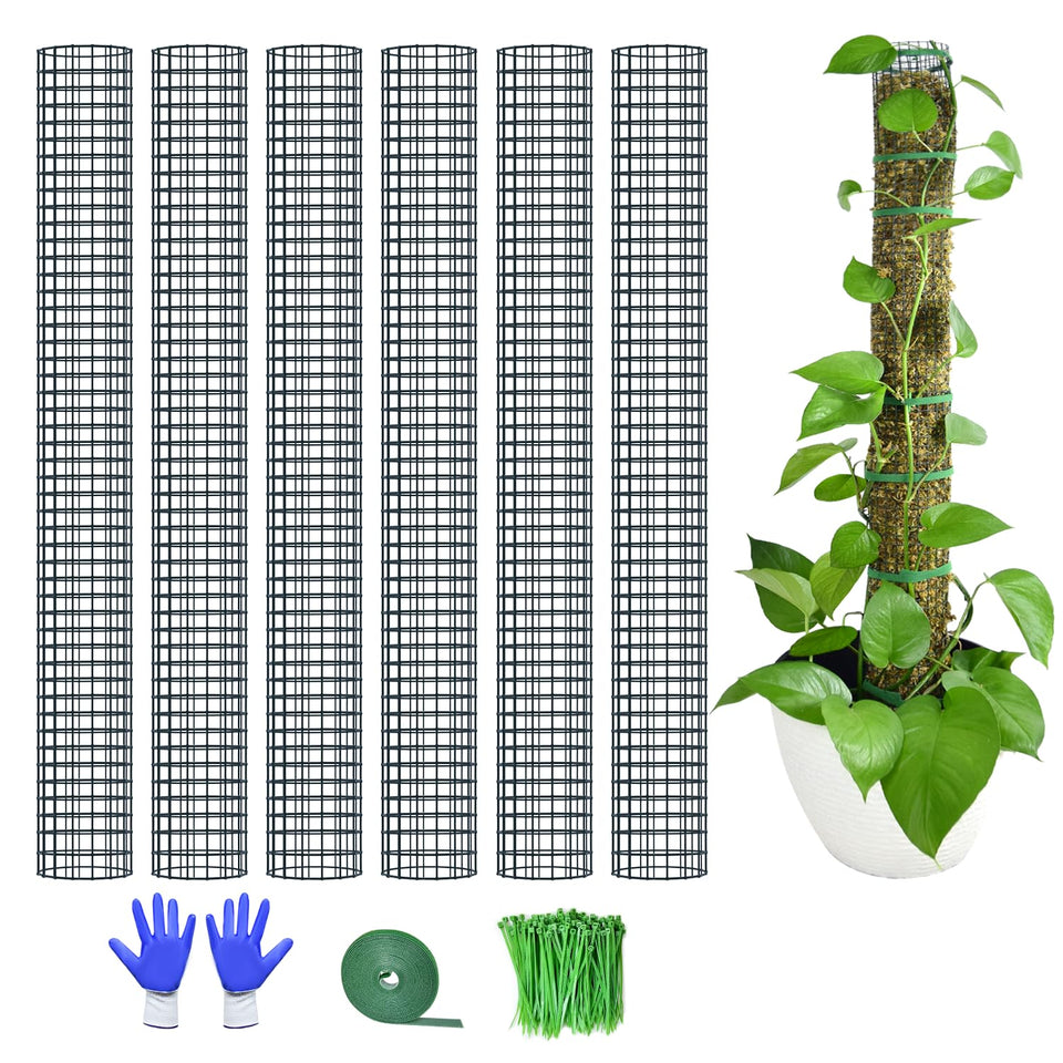 HOLANHING 40-inch stackable moss pole assembly for sturdy plant support.