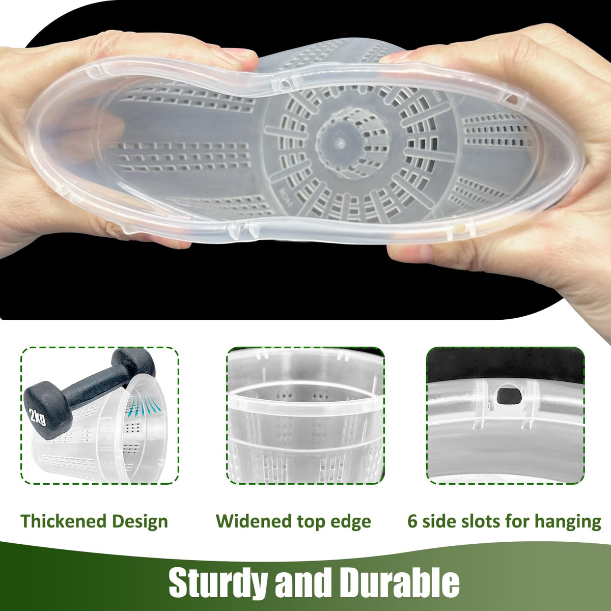 HOLANHING orchid pot 6.1-inch clear supports healthy growth and drainage