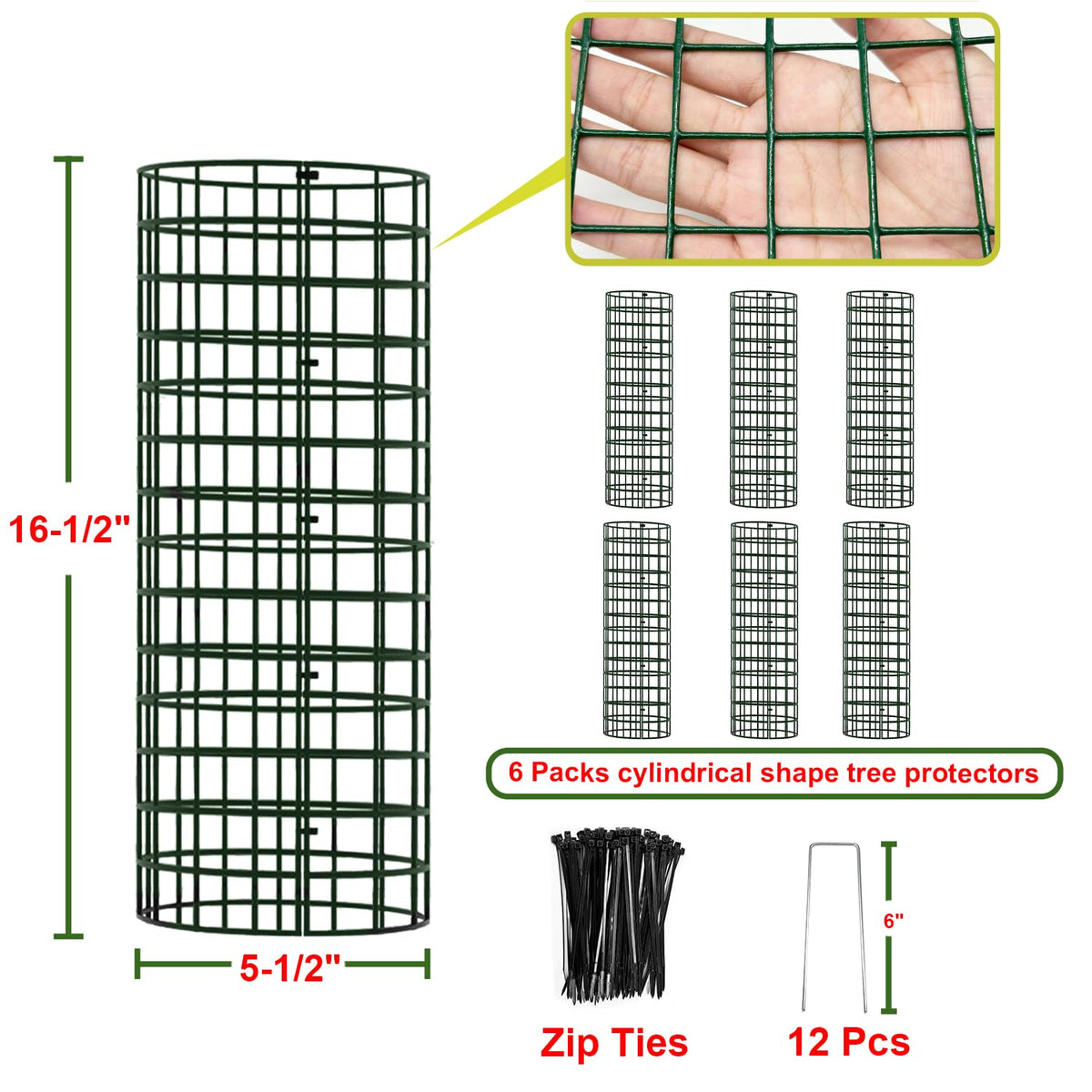 HOLANHING zip ties and metal stakes included for quick installation.