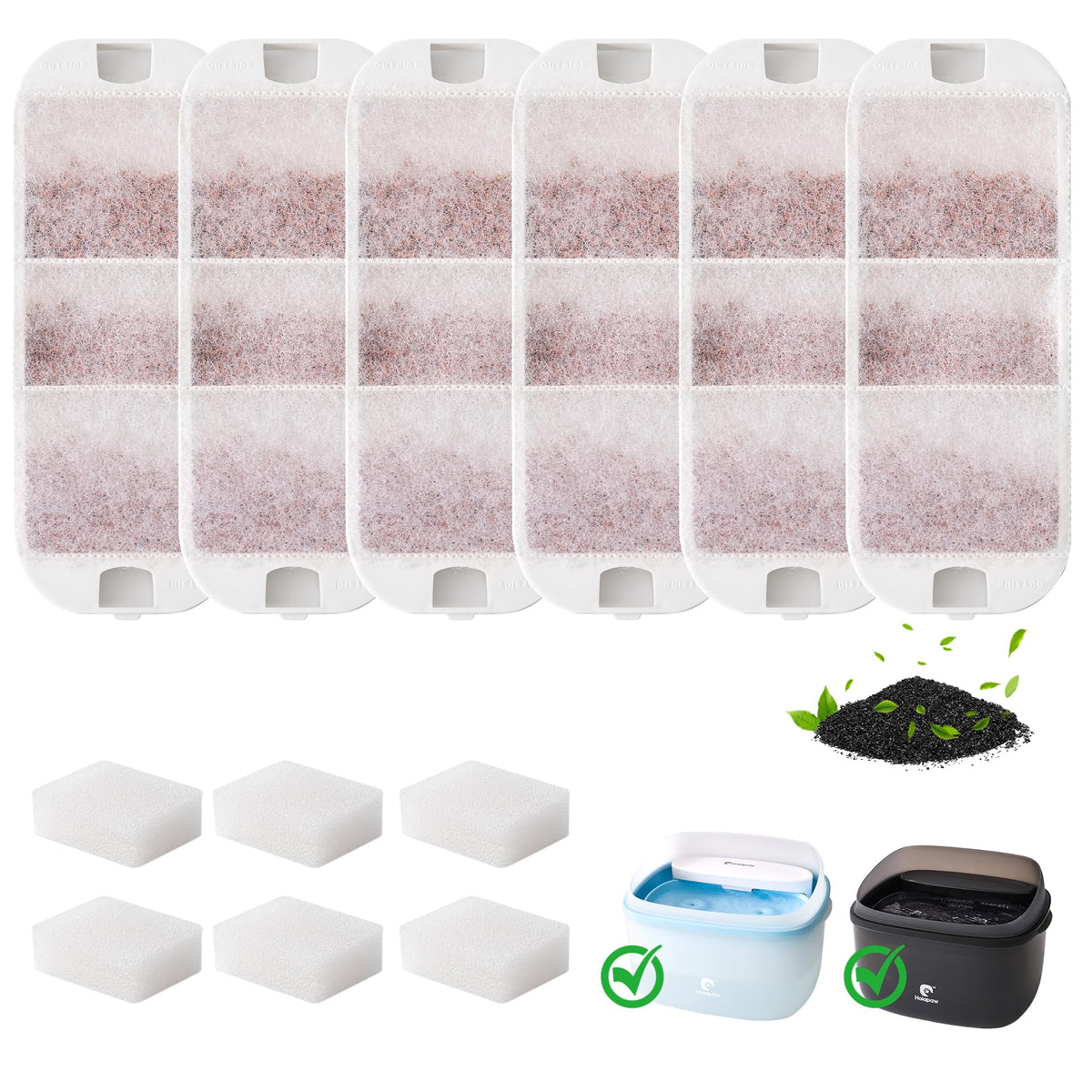 HOLAPAW dog fountain filters set for six-pack premium filtration.