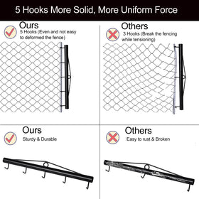 HoLarXuQ fence stretcher close-up shows the 5-hook design for even fabric tension