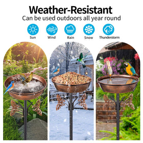 HoLarXuQ spacious bowl doubles as a bird feeder to invite visitors.