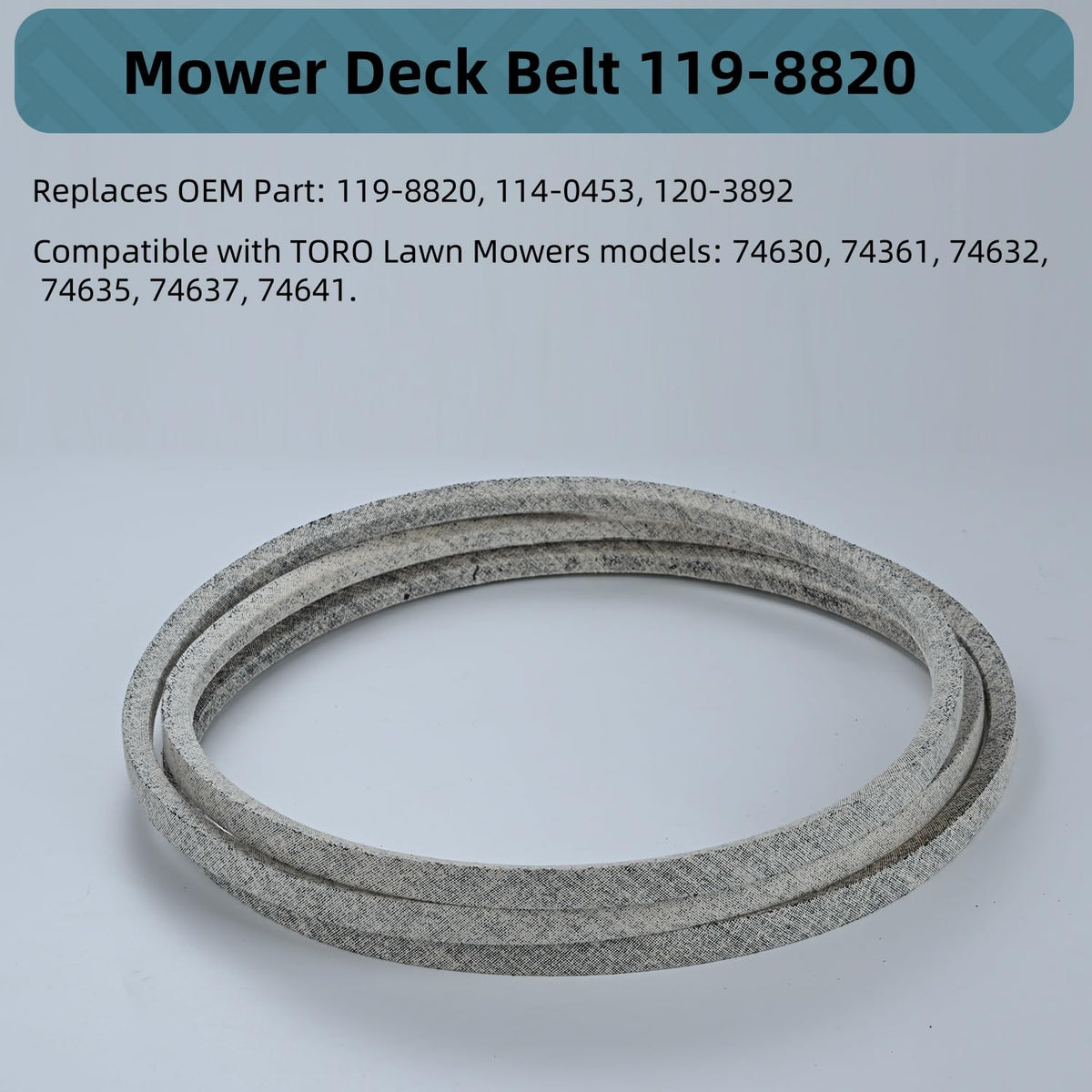 Holdly belt cross-reference 114-0453 and 120-3892, quick OEM replacement.
