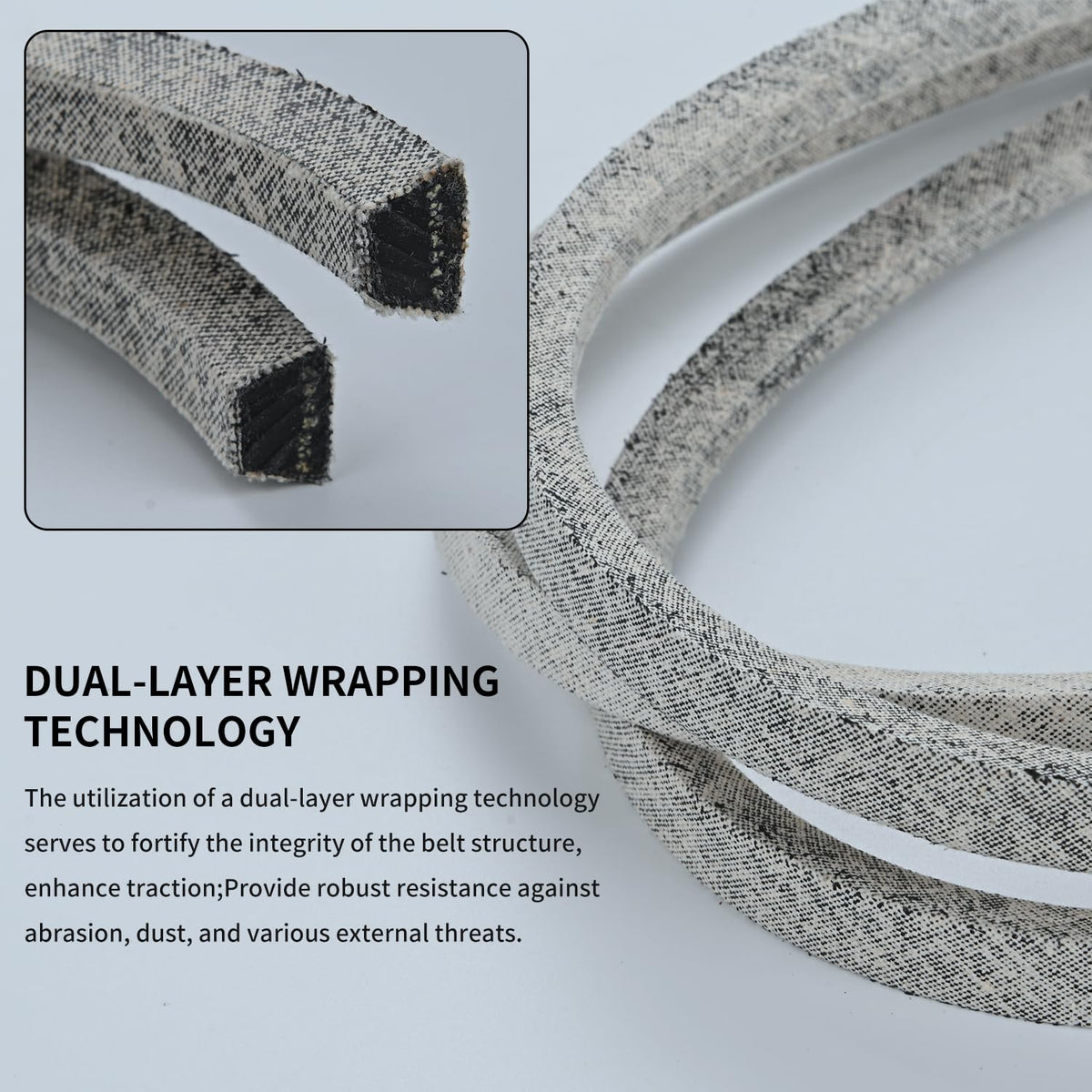 Holdly belt designed for easy DIY replacement on compatible mowers.