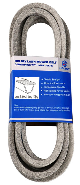 Holdly kevlar belt 141-inch deck closeup highlighting durability for heavy mowing