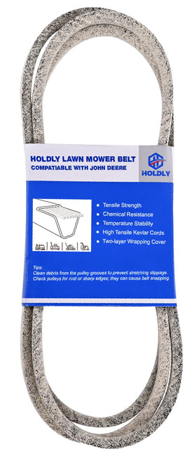 Holdly kevlar mower belt close-up highlighting rugged weave and 103-inch length