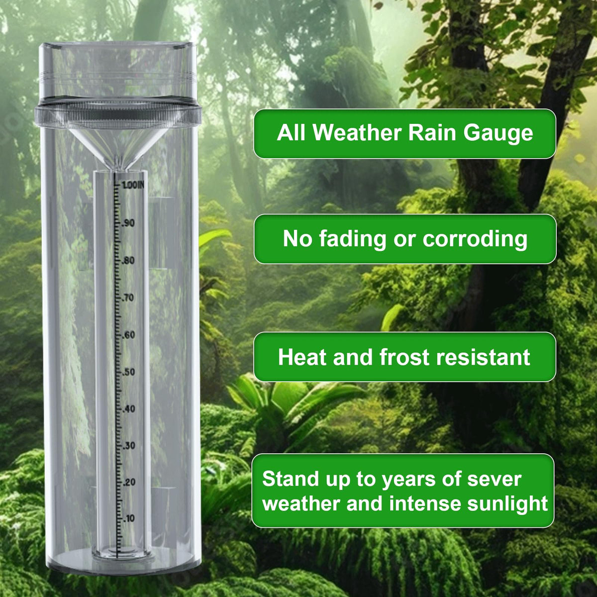 Holdly Precise Rain Gauge offers intuitive readings for fast, practical use.