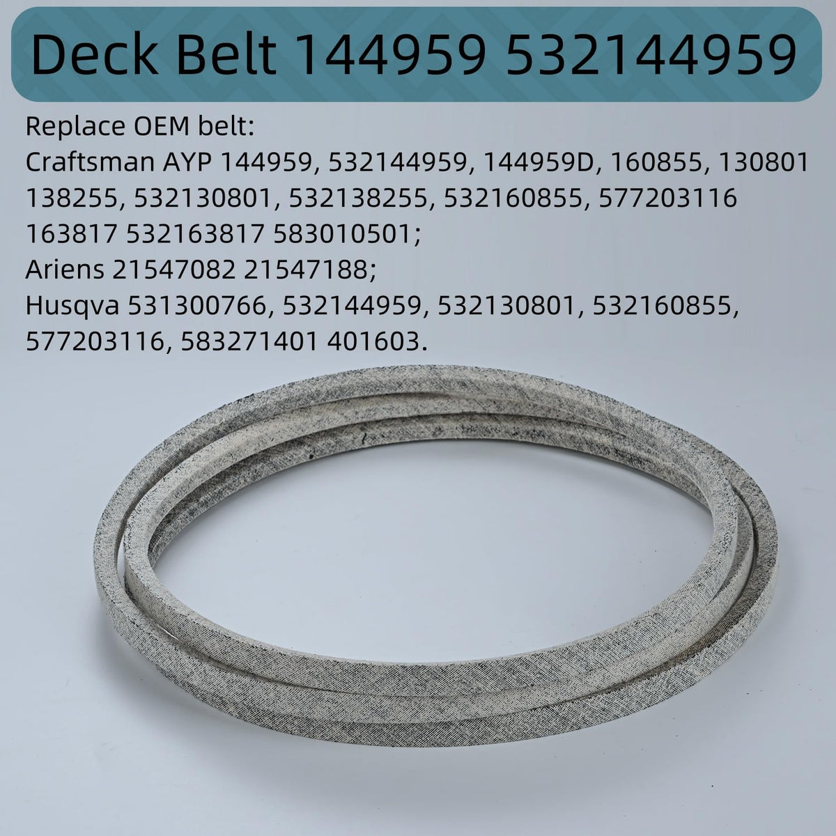 Holdly replacement belt 138255 532138255 demonstrates reliable power transfer.