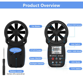 HoldPeak 866B packaging includes batteries and manual.