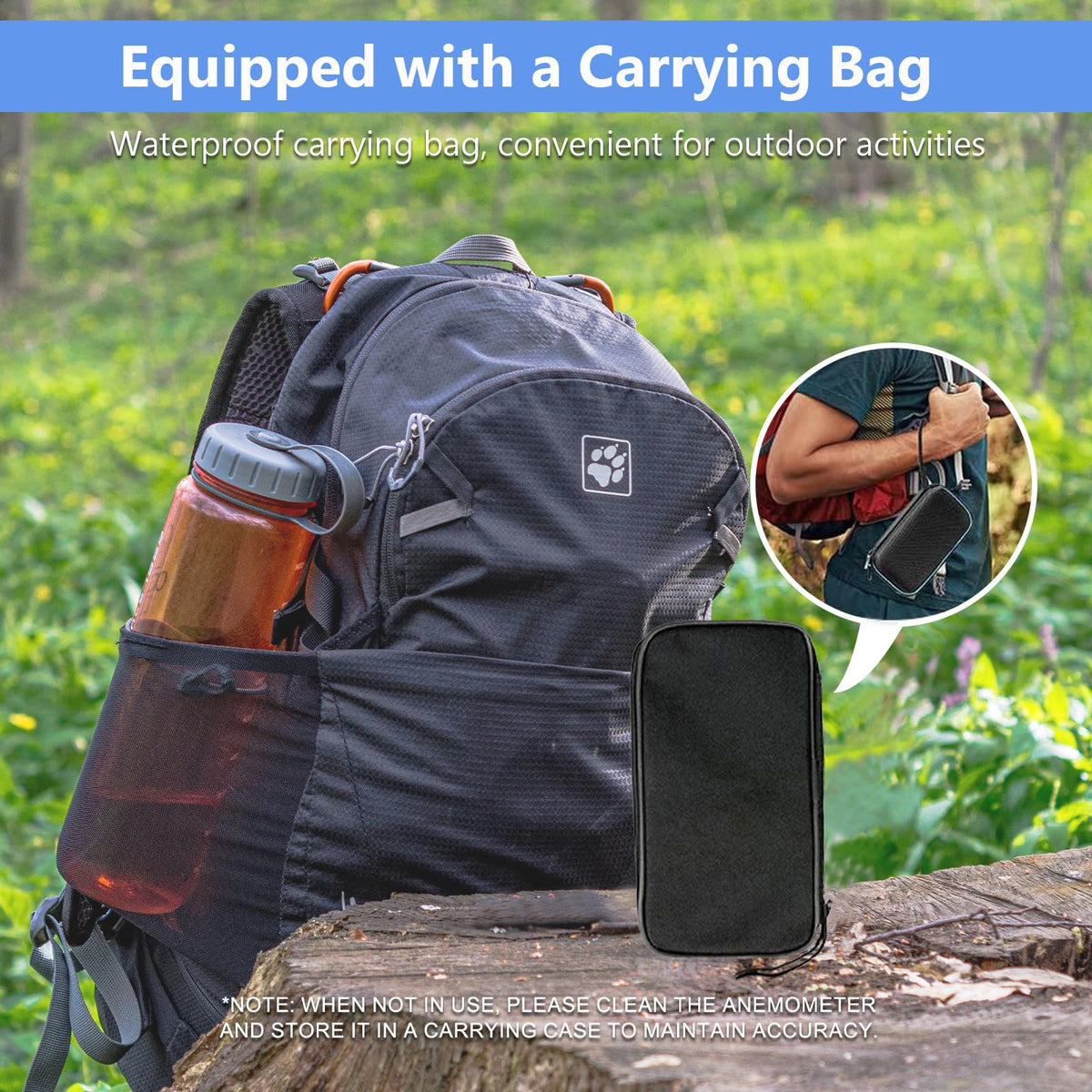 HoldPeak 866B carry pouch protects the instrument during travel.