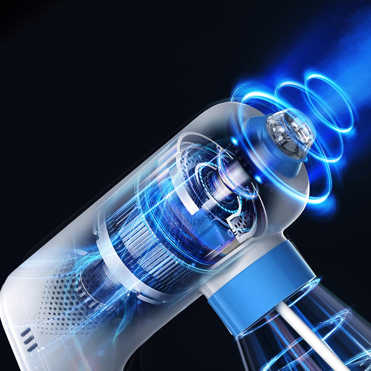 HOLDWELL Mini Fogger with blue light improves visibility for targeted spraying.