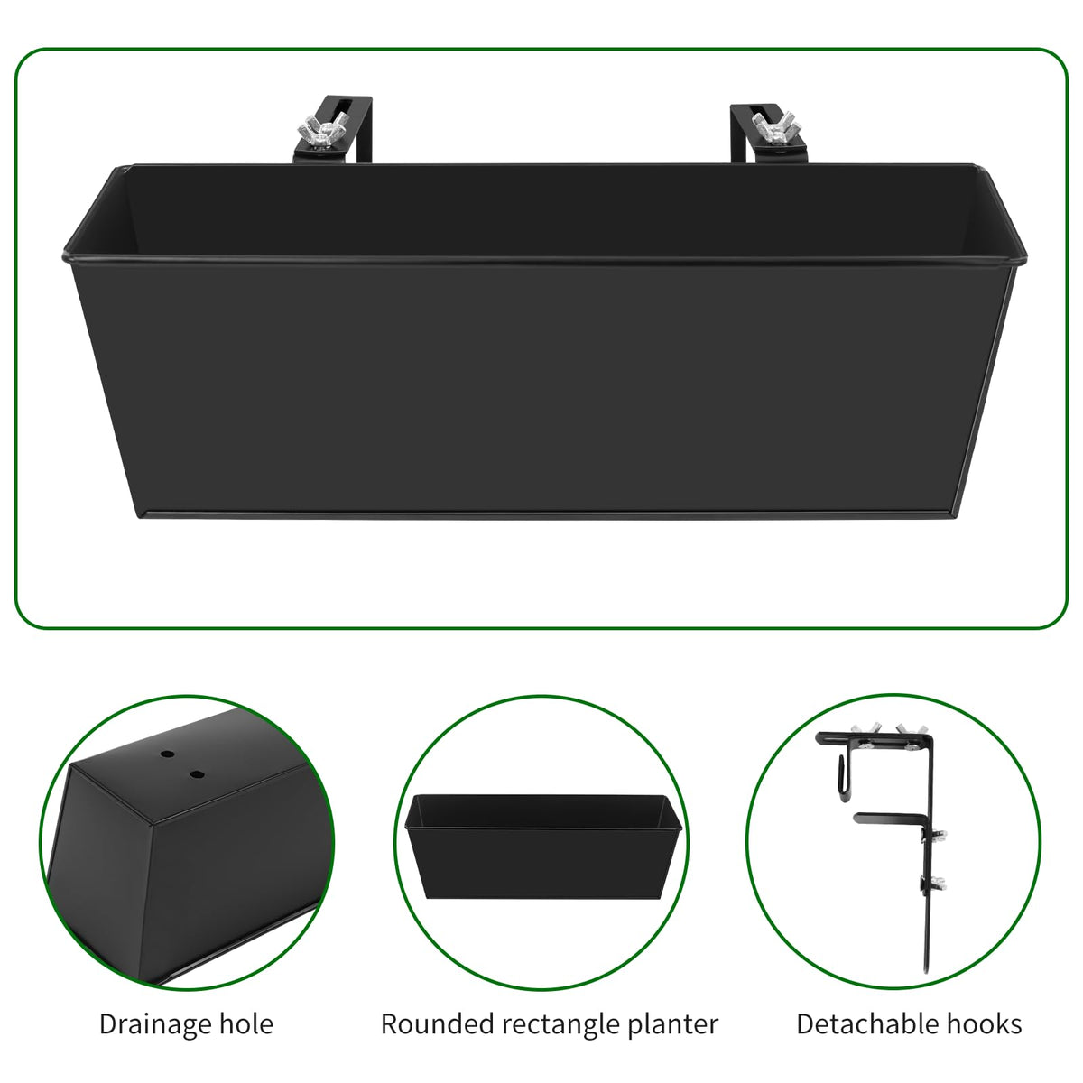Holensun 4-pack provides coordinated planting across multiple rails for balanced curb appeal.