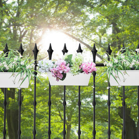 Holensun railing planter drainage-holes closeup highlights healthy watering and root drainage.