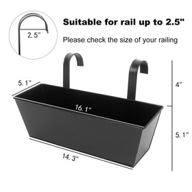 Holensun three-pack railing planters displayed together for space saving