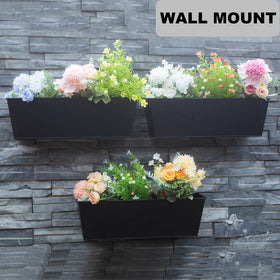 Holensun 16-inch black planter with hooks for easy mounting