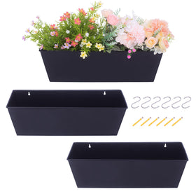 Holensun wall hanging planter 16-inch black on wall enhances outdoor decor