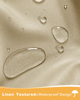 HolidayIdeas cream grommet curtains offer privacy and light filtering for sunny patios.