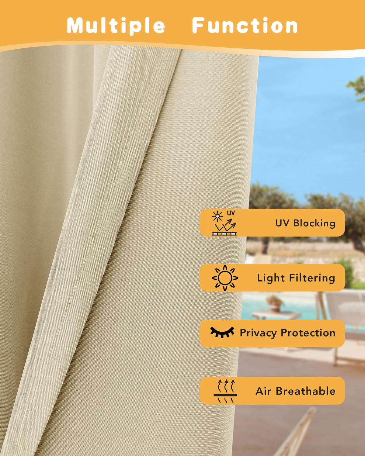 HolidayIdeas patio curtains for porch or gazebo enhance shade and style outdoors.