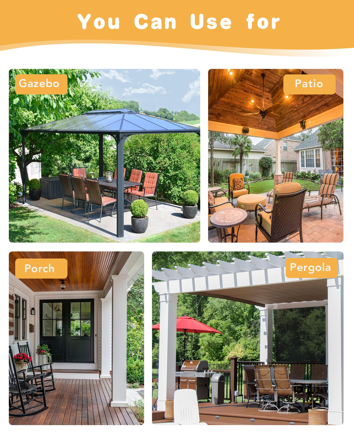 HolidayIdeas porch curtains with 1.6 inch grommets for easy hanging.