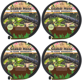 Holldoor 4-pack soaker hose on soil for even root watering