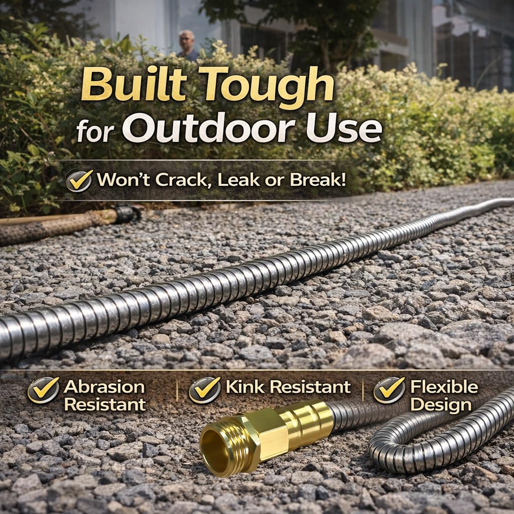 Holldoor lightweight metal hose on reel showcases portability and coil-friendly design.