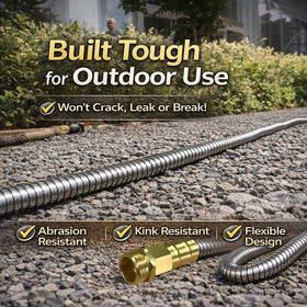 Holldoor lightweight metal hose on reel showcases portability and coil-friendly design.
